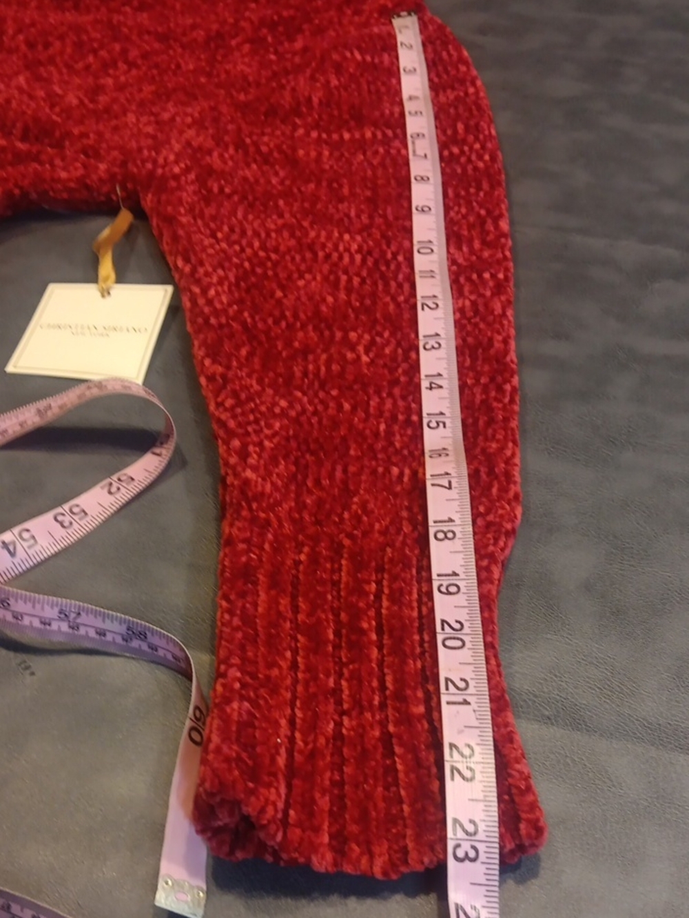 NWT Christian Siriano New York Red Chenille Crewneck Sweater - Picture 11 of 11